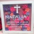 Cuadro personalizado  de flores de papel con nombre y foto regalo especial